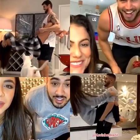 Kevinho e namorada tentam imitar exercício ensinado por Mari e Jonas - REPRODUÇÃO/INSTAGRAM