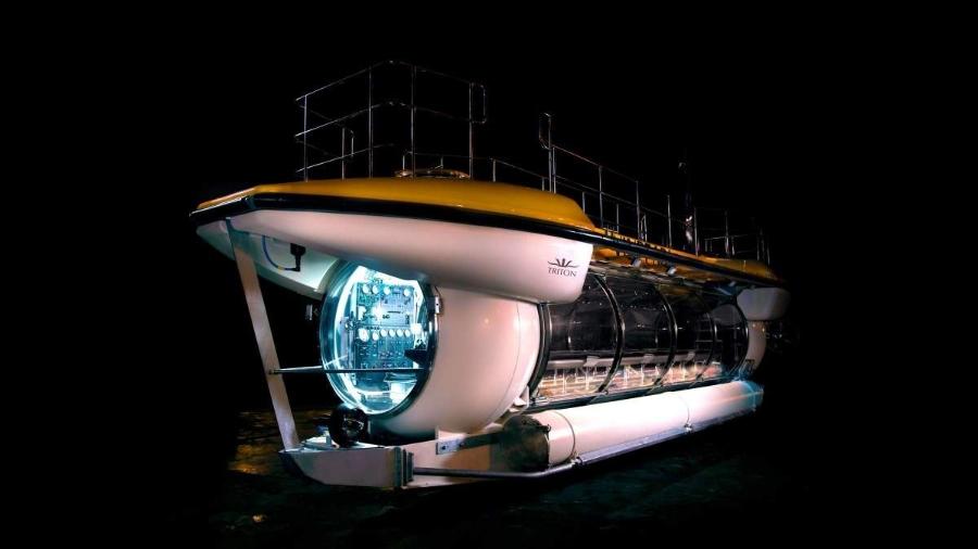 O submarino americano DeepView24 tem janelas panorâmicas e capacidade para até 20 passageiros  - Divulgação/Triton Submarines