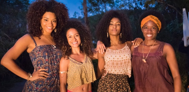 Dora (Juliana Alves), Vanda (Cinara Leal), Julia (Erika Januza) e Chica (Tatiana Tibúrcio) são as caiçaras de "Sol Nascente" - César Alves/Divulgação - César Alves/Divulgação