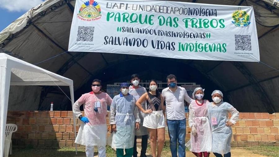 Assentamento de indígenas criou enfermaria e campanha de arrecadação de alimentos para ajudar 700 famílias de 35 etnias diferentes que vivem no local - Divulgação