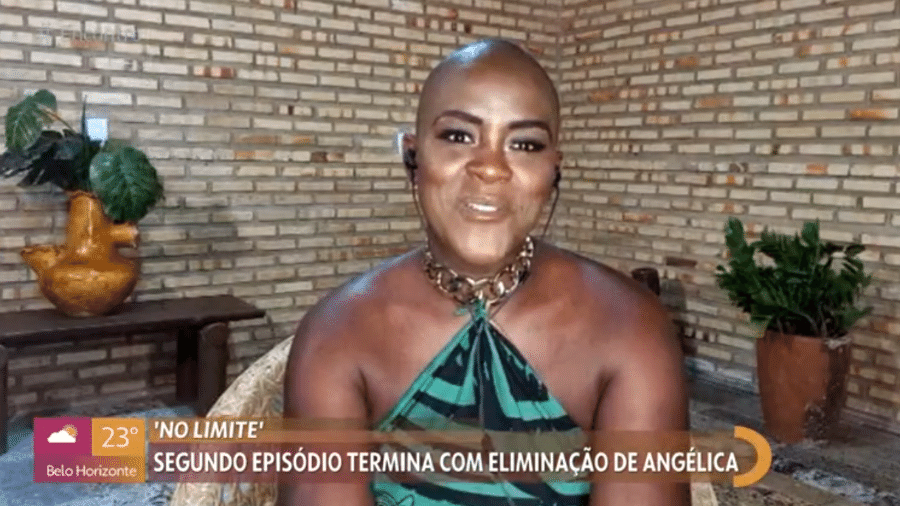 Angélica, segunda eliminada do "No Limite", no "Encontro com Fátima Bernardes" - Reprodução / TV Globo