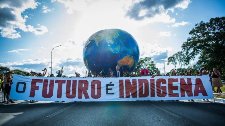 O Acampamento Terra Livre tem como tema em 2022 "Retomando o Brasil: Demarcar Territórios e Aldear a Política". O ATL é uma realização da Articulação dos Povos Indígenas do Brasil (Apib) - Edgar Kanayko/ Apib e WWFBrasil