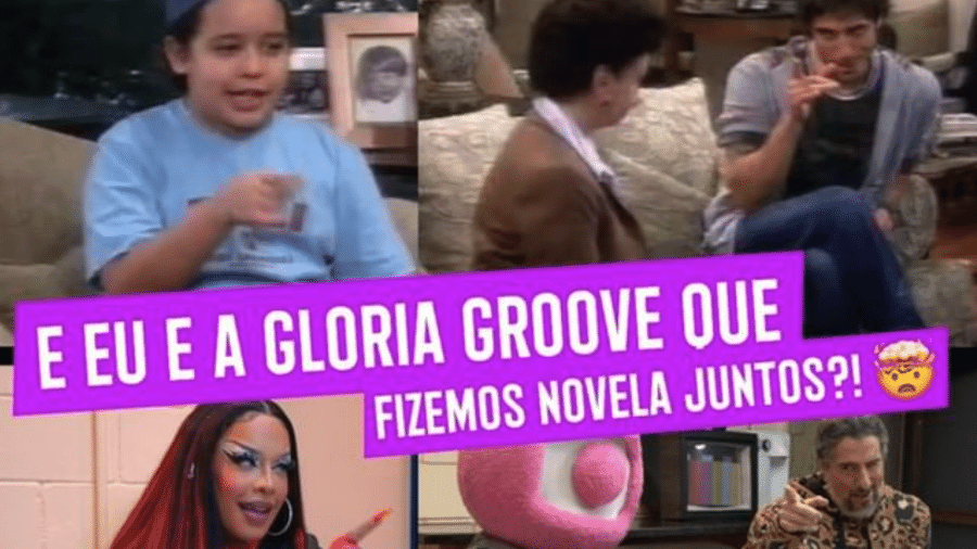 No "Caldeirão com Mion", apresentador e Gloria Groove recriam cena de novela - Reprodução/Instagram