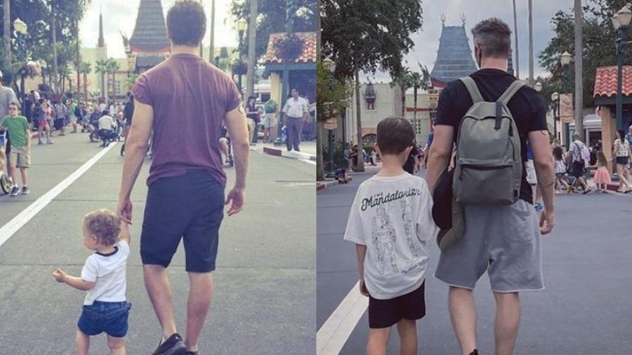 Sandy posta fotos raras de Theo e Lucas Lima: "O pai que eu escolhi" - Reprodução/Instagram