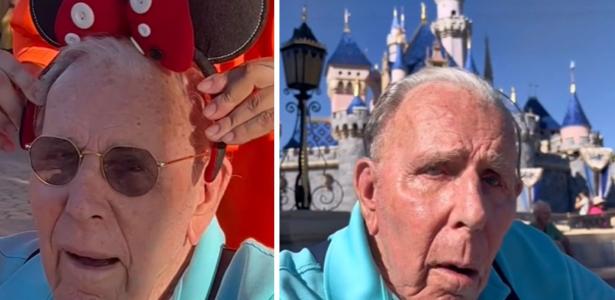 100-year-old man enjoys Disney day with surprising excitement