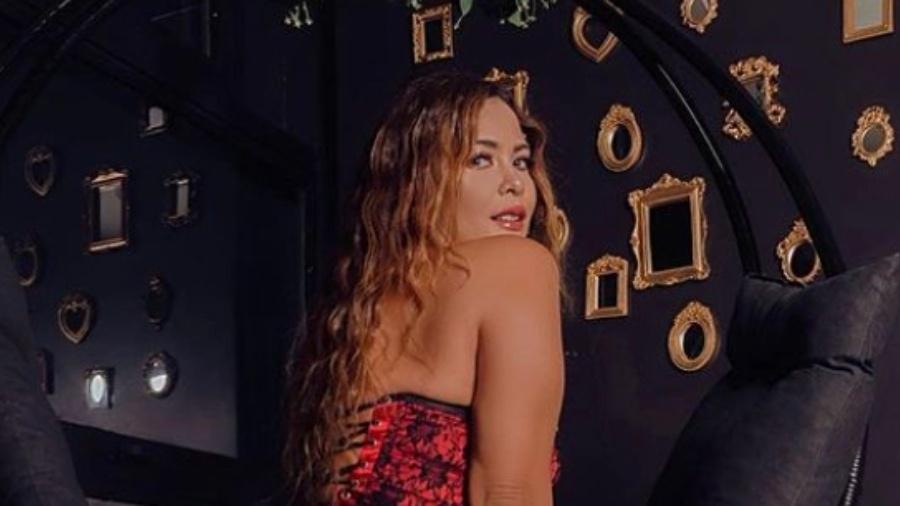 Em novo ensaio, Geisy Arruda sensualiza com corset