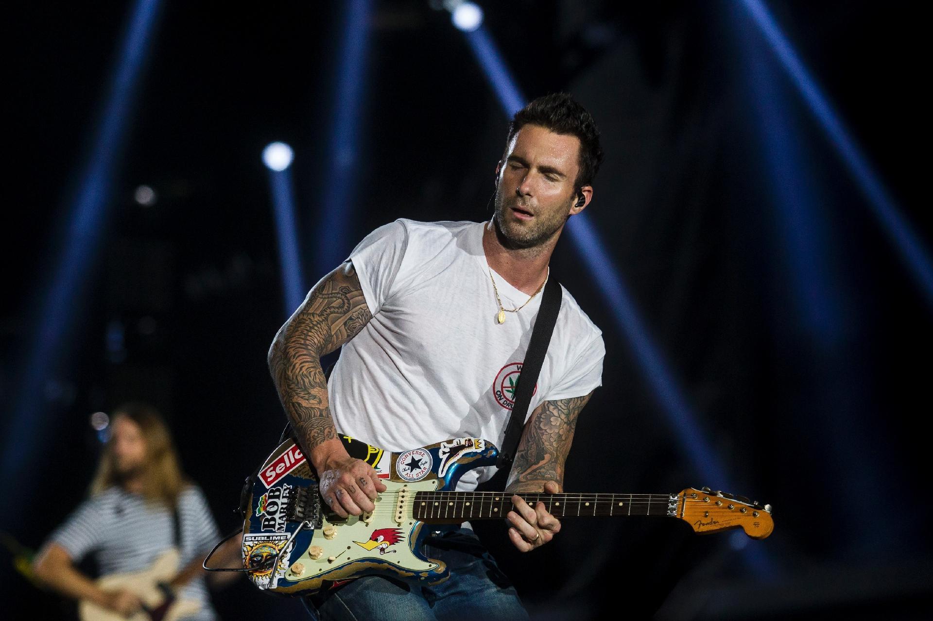O Maroon 5 fez no sábado o show oficial deles no Rock in Rio, depois de substituir Lady Gaga na sexta-feira - Bruna Prado/UOL