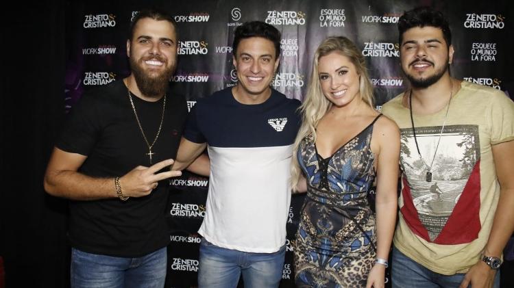 Ex-BBB Jéssica e o namorado, Flávio, prestigiam a dupla Zé Neto & Cristiano  - Fred Pontes e Eunivan Silva/Divulgação - Fred Pontes e Eunivan Silva/Divulgação