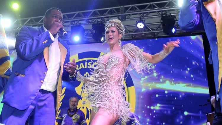 Lívia Andrade, da Paraíso do Tuiuti, no lançamento do CD das escolas de samba do Rio - Thyago Andrade/BrasilNews - Thyago Andrade/BrasilNews