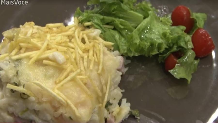 Arroz de camarão com salada tropical feito por Ana Maria Braga - Reprodução/TV Globo