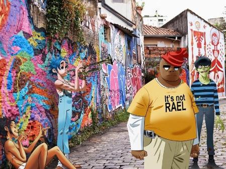 Pela primeira vez no Brasil, Gorillaz dão pinta no Beco da Batman, em São Paulo - Reprodução/Instagram/Gorillaz