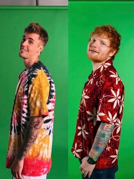 Justin Bieber e Ed Sheeran - Reprodução/Facebook