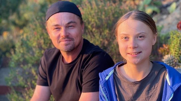Leonardo DiCaprio em encontro com a ativista pelo clima Greta Thunberg  - Reprodução/Instagram - Reprodução/Instagram