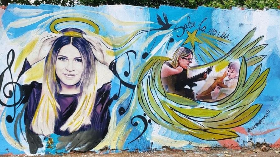 Mural em homenagem a Marília Mendonça no Ceará, feito pelo artista Wanderson Petrova Cavalcante - Reprodução/Instagram @wanderson.smivill