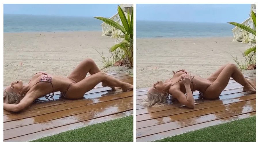 Atriz Donna D"Errico posa sensualmente na chuva - Reprodução / Instagram