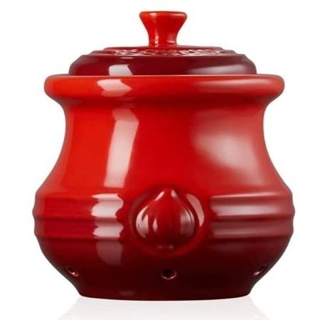 Pote para Alho de Cerâmica Vermelho - Divulgação - Divulgação