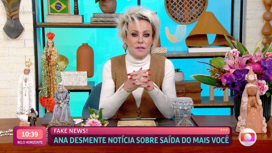 No Mais Você, Ana Maria Braga desabafa ao vivo sobre boatos de saída da Globo - Reprodução/Globoplay