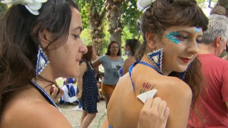 Organizadores do "Não é Não" vão distribuir 100 mil tatuagens no Carnaval do Rio - Reprodução/TV Globo