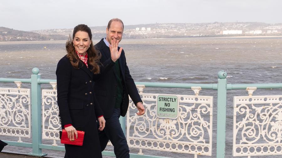 04.02.2020 - Kate Middleton e Príncipe William durante visita ao País de Gales - UK Press via Getty Images