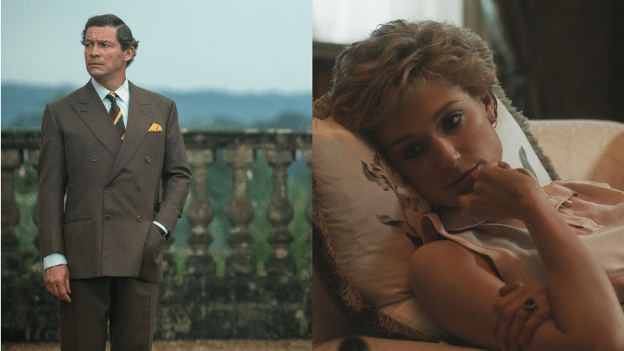 Dominic West e Elizabeth Debicki interpretarão Charles e Diana - Reprodução/Twitter @netflixbrasil