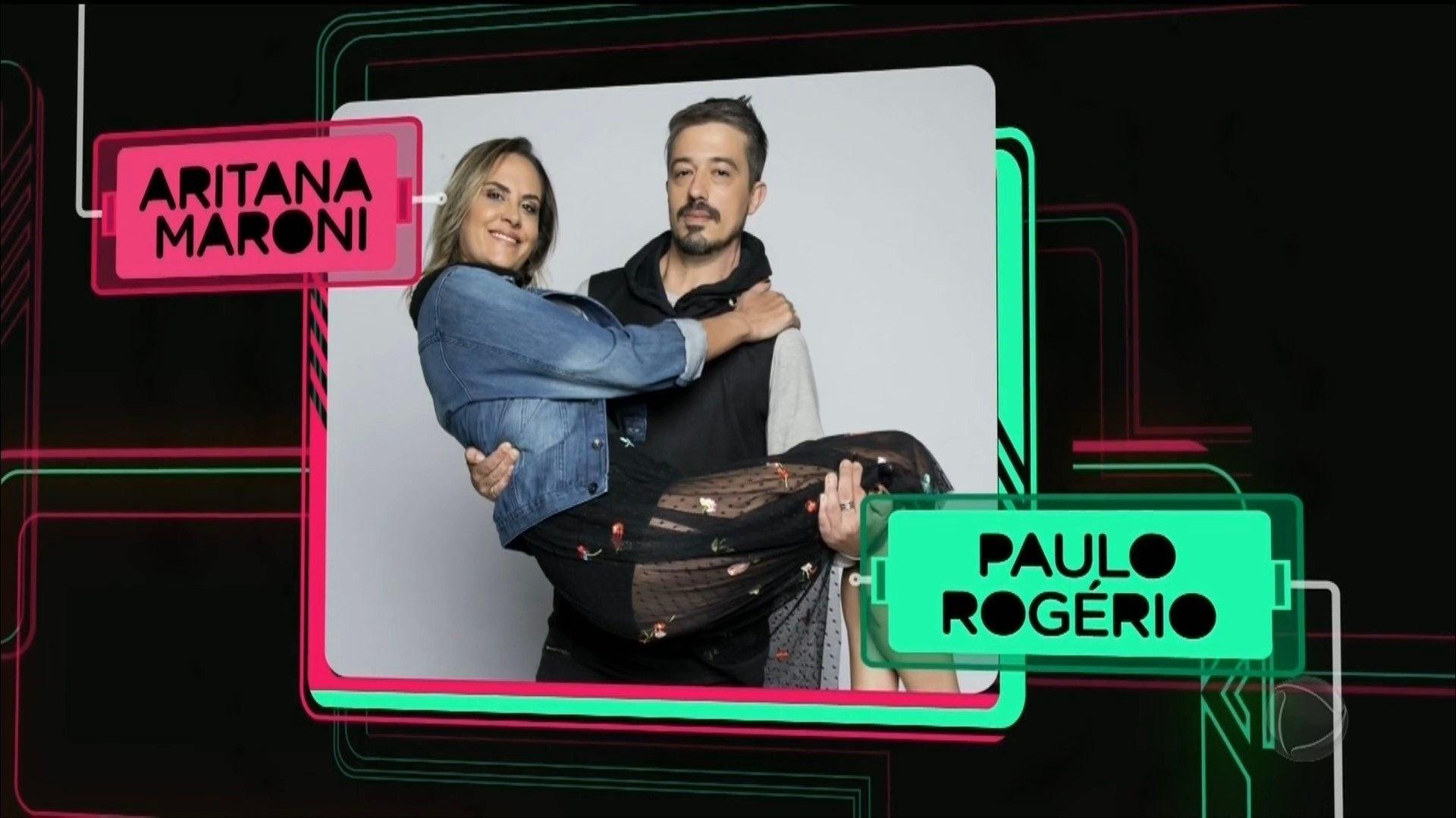 A ex-"MasterChef" e ex-"A Fazenda" Aritana Maroni e o marido, o gerente admnistrativo Paulo Rogério - Reprodução/Record