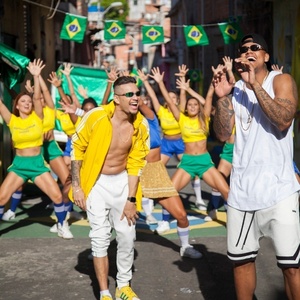 WM e Léo Santana na gravação do videoclipe de "Copa do Bumbum" - Divulgação - Divulgação