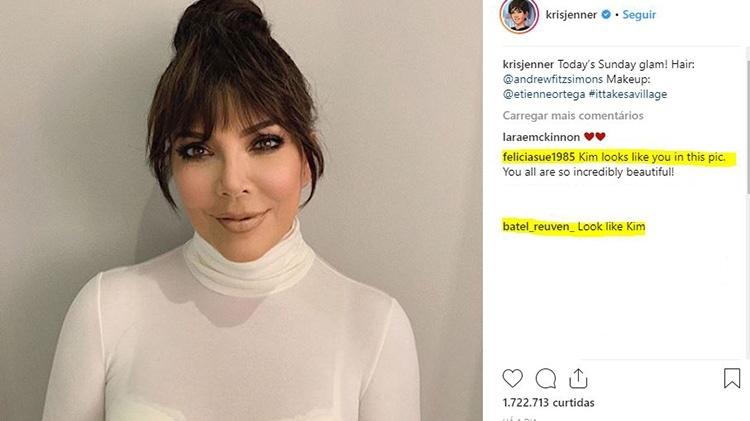 Kris Jenner fica igual a Kim - Reprodução/Instagram - Reprodução/Instagram