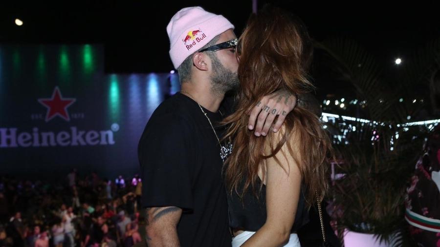 Pedro Scooby e Cintia Dicker aos beijos no Rock in Rio 2019 - Reginaldo Teixeira/CS Eventos