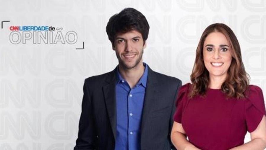 Caio Coppolla e Rita Lisauskas na chamada do novo "Liberdade de Opinião" - Divulgação/CNN Brasil