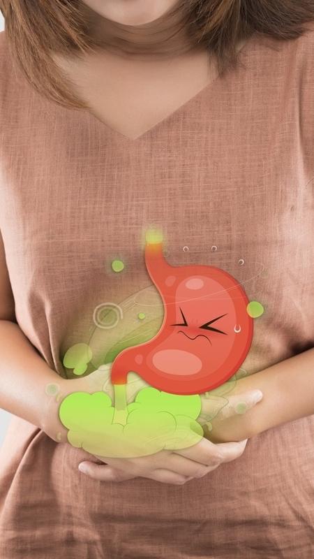 Ilustração para gases, flatulência, dor de barriga, pum, peido - iStock