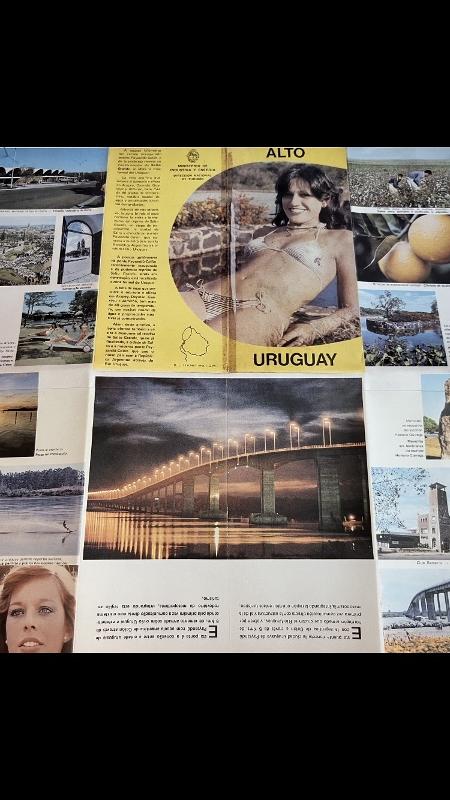 No folheto turístico, a região do Alto Uruguai tem uma jovem de biquíni como destaque. 