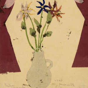 Desenho de um vaso, de Erika Stránská, na exposição "As Meninas do Quarto 28", no Museu Histórico Nacional - Divulgação - Divulgação