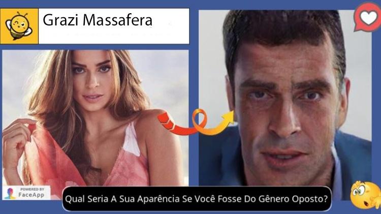 Grazi se fosse homem, segundo brincadeira no Facebook - Reprodução - Reprodução
