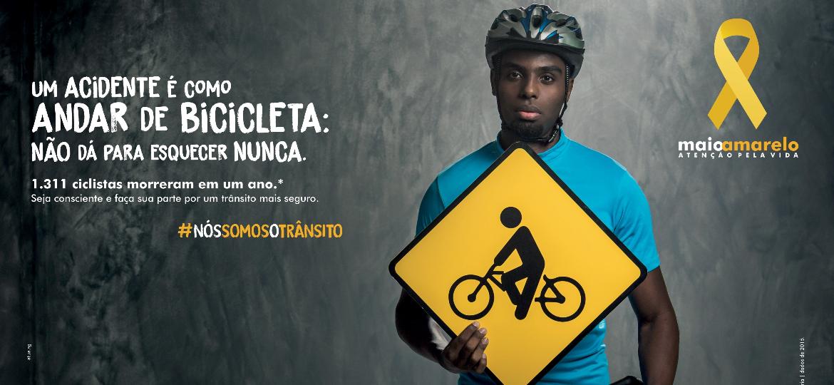 "Maio Amarelo" em 2018 terá campanha com peças para várias mídias e a hashtag #nossomosotransito - Divulgação