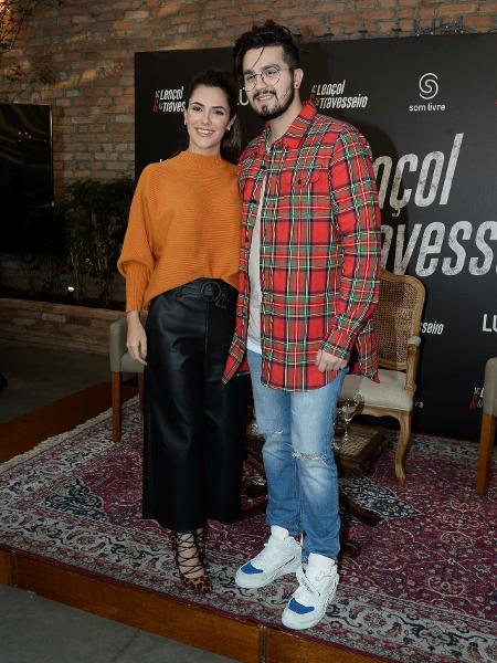 Luan Santana e a namorada, Jade Magalhães, trocam beijos em coletiva - Francisco Cepeda/AgNews - Francisco Cepeda/AgNews