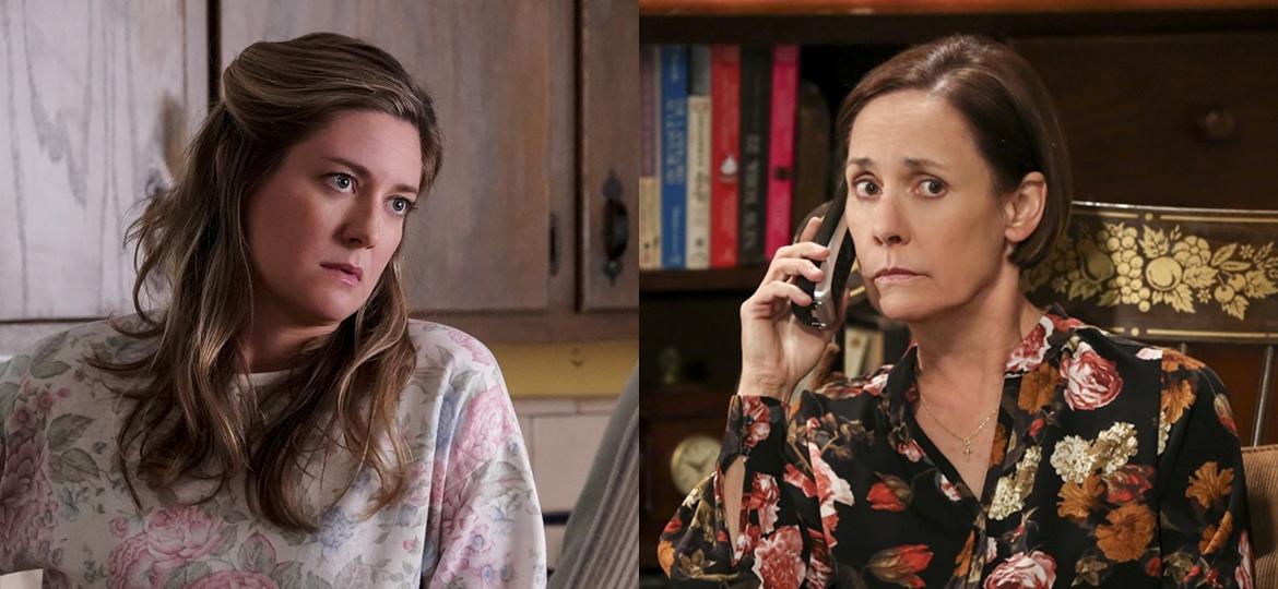 Zoe Perry como Mary Cooper em "Young Sheldon" e sua mãe, Laurie Metcalf, no mesmo papel em "The Big Bang Theory"  - Divulgação/Montagem UOL