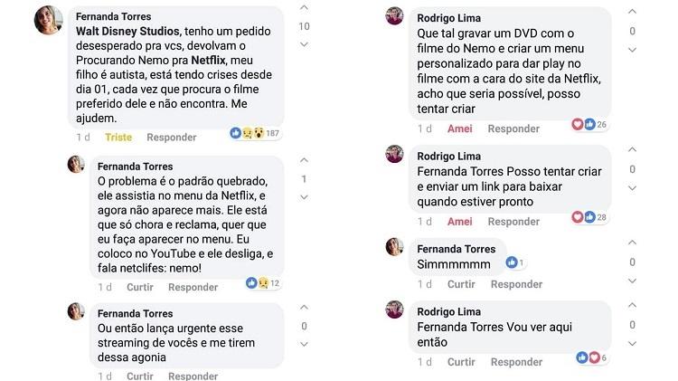 Internauta reproduz menu da Netflix para menino autista em crise - Reprodução/Facebook - Reprodução/Facebook