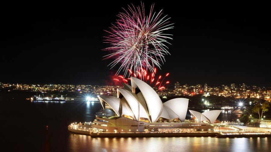 Fogos de artifício na Sydney Opera House - Getty Images