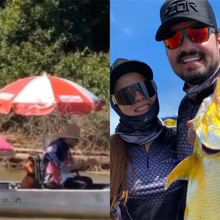 Maiara e Fernando Zor na pescaria - Reprodução / Instagram