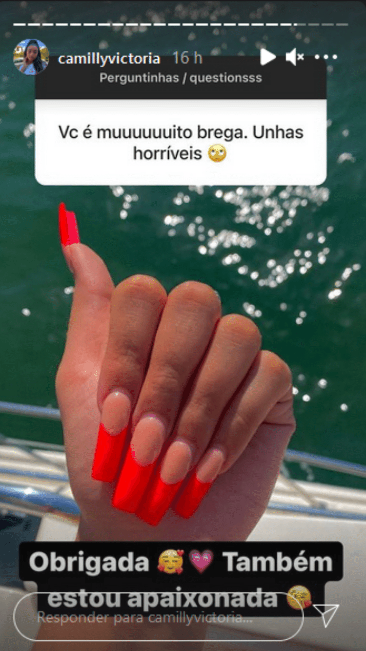 Story de Camilla Victória - Reprodução/Instagram - Reprodução/Instagram
