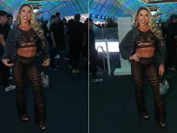 Tati Minerato vai ao Rock in Rio com look ousado: 'Falso comportado'