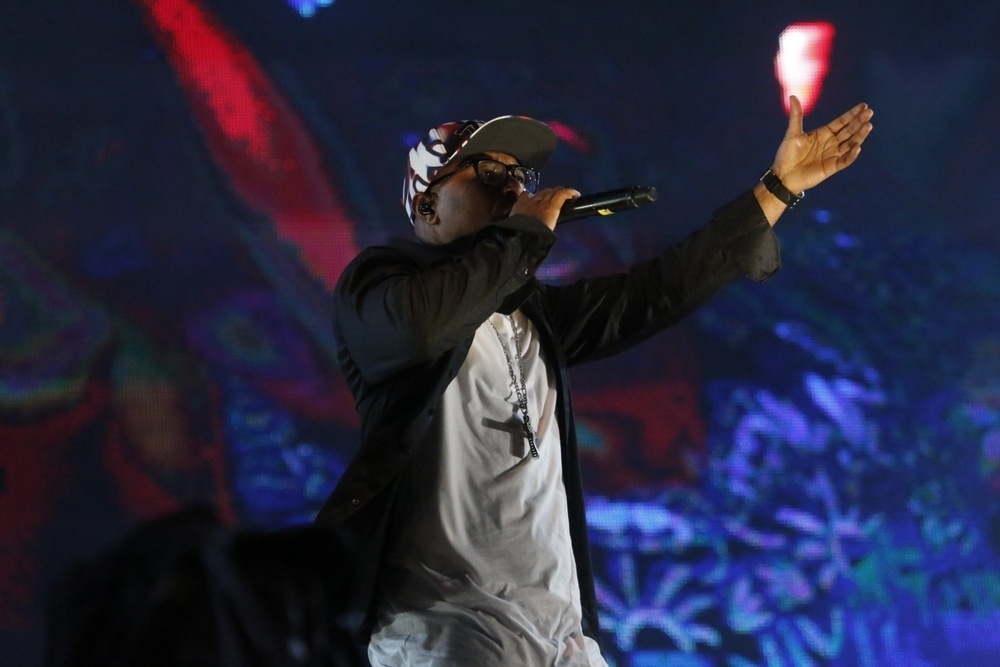 27.set.2015 - Buchecha se apresenta com outros artistas na Homenagem aos 450 anos do Rio de Janeiro no Rock in Rio 2015 - Felipe Assumpção/AgNews