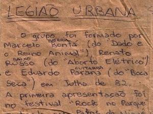 Primeiro release da Legião Urbana - Divulgação - Divulgação