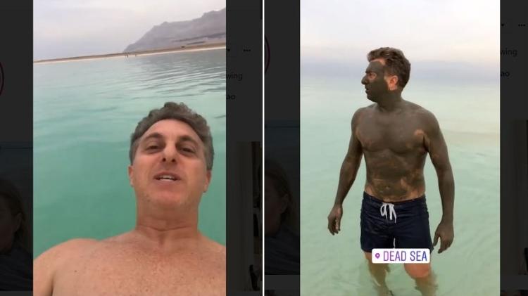 Luciano Huck boia e passa lama no Mar Morto - Reprodução/Instagram - Reprodução/Instagram