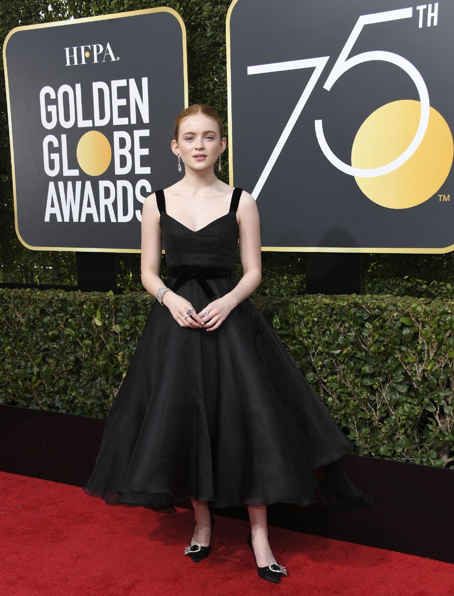 Sadie Sink no Globo de Ouro 2018 - AFP