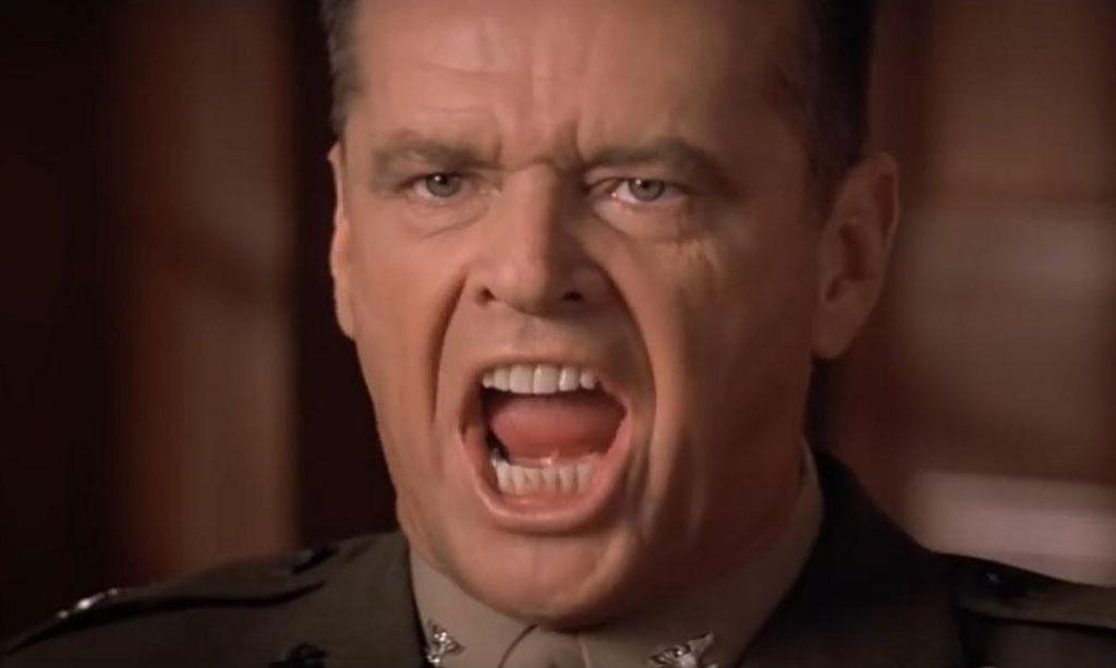 Jack Nicholson em cena de "Questão de Honra" (1992) - Divulgação