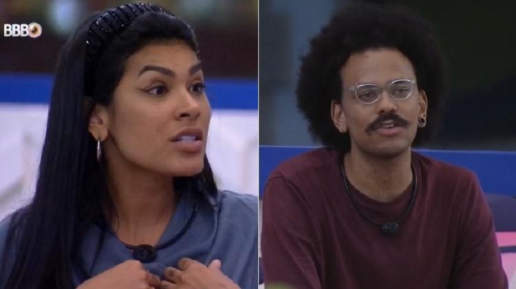 BBB 21: João Luiz e Pocah conversam sobre placa não ganha do jogo da discórdia - Reprodução/Globoplay - Reprodução/Globoplay