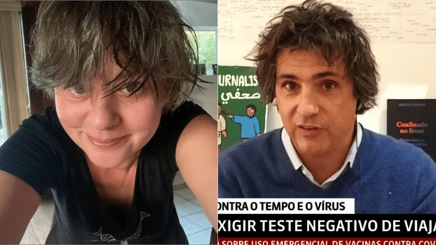 A atriz Guta Stresser comparou o seu cabelo ao do jornalista Guga Chacra - Reprodução/Instagram