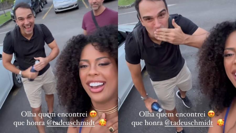 Após BBB 23, Marvvila encontra Tadeu Schmidt na Globo - Reprodução/Instagram