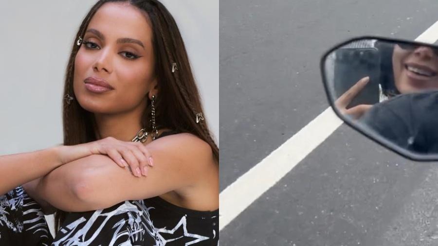 Anitta postou vídeo na garupa de uma moto após flagra no Rio